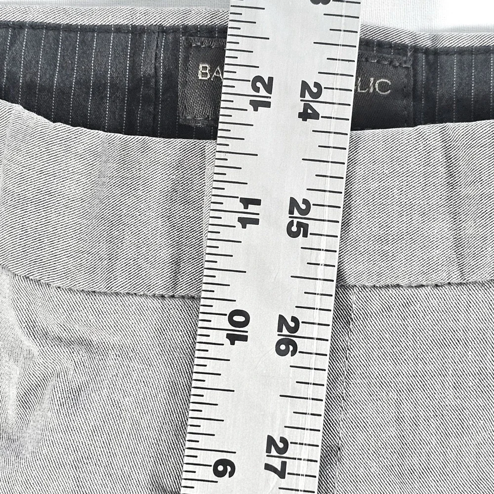 Banana Republic Stretch Chinos Mens 35/34 Grey Cotton Blend Flat Front Pants